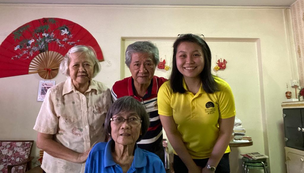 Christabel (right) with Mr & Mrs Teo, our long-time volunteers before the Circuit Breaker