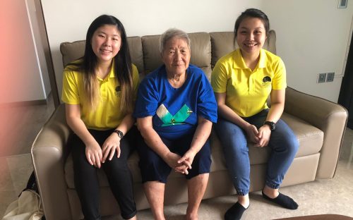 Jia Yi (left) and Christabel (right) spending time with a C3 Befriendee